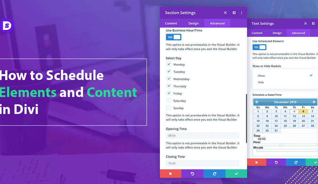 How to Schedule Elements and Content in Divi