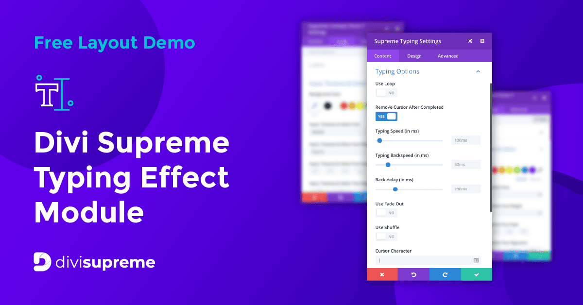 Free Layout Demo: Divi Supreme Typing Effect Module – Divi Supreme