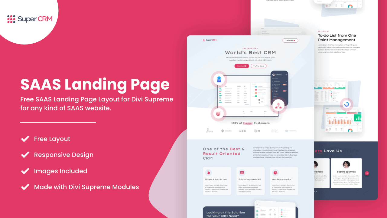 SAAS Landing Page Layout - Image