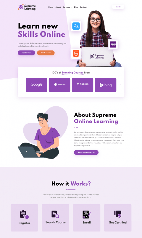 Divi Education Landing Page – Divi Supreme