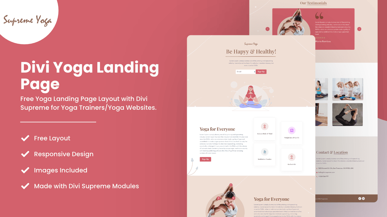 Yoga Landing Page Layout - Featured