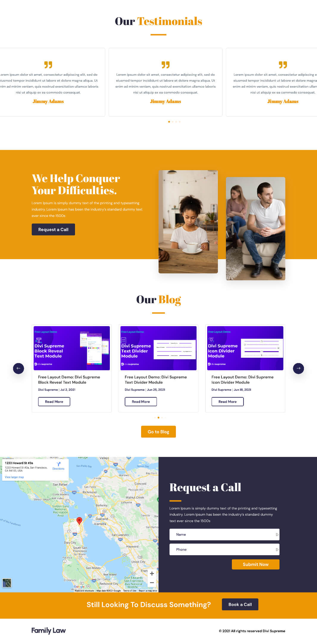 Law Landing Page – Divi Supreme