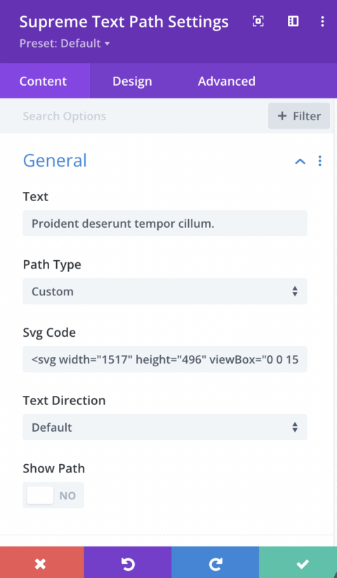 Divi Supreme Text Path Module – Divi Supreme
